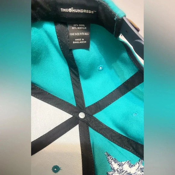 Vintage 3 x The Hundreds streetwear athletic trendy casual SnapBack cap OS - Picture 5 of 6